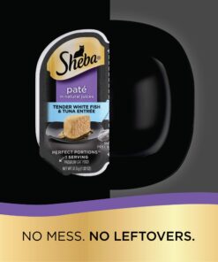 SHEBA PERFECT PORTIONS Cuts in Gravy Adult Wet Cat Food Tray, Delicate Salmon and Tender Whitefish & Tuna Entrée, Twin-Pack - 12 Count (Pack of 2) 12 Count (Pack of 2) 25 81EOr10vF6L