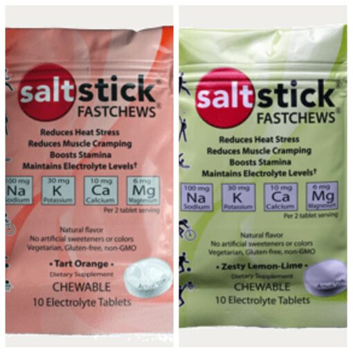 SaltStick FASTCHEWS® Resealable, Variety 4 Pack of Tart Orange & Zesty Lemon-Lime