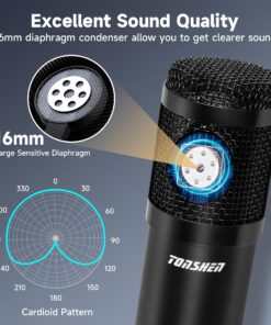 USB Microphone Podcast Equipment Bundle Microphone for PC 192khz/24bit Studio Cardioid Condenser Mic Kit Gaming Mics Studio Microphone for Singing, Streaming Microphone for Recording with Mic Boom Arm 9 81EPP6rnIvL