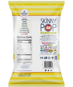 Alternative view of SkinnyPop White Cheddar Popcorn, 4.4oz Grocery Sized Bag, Skinny Pop, Healthy Popcorn Snacks, Gluten Free