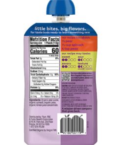 Plum Organics Stage 2 Organic Baby Food - Pear, Spinach, and Pea - 4 oz Pouch (Pack of 12) - Organic Fruit and Vegetable Baby Food Pouch Pear,spinach,pea 12 81ERZiX3WUL