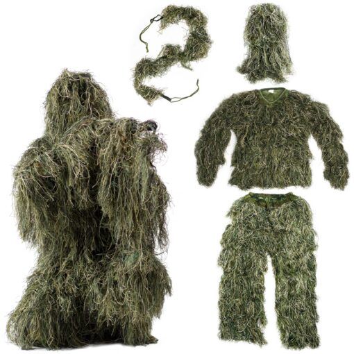 VIVO Ghillie Suits, Adult and Youth Sizes, Dry Grass, Leaf, and Woodland Camo Styles Medium-Large