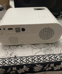 HOMPOW Projector, Native 1080P Full HD Bluetooth Projector with Speaker, 9500 Lumens Outdoor Portable Movie Mini Projector Compatible with Laptop, Smartphone, TV Stick, Xbox, PS5 white 31 81EU7wH6L2L