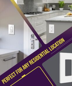 ENERLITES Screwless Decorator Wall Plates Child Safe Outlet Covers, Size 1-Gang 4.68" H x 2.93" L, Unbreakable Polycarbonate Thermoplastic, SI8831-W-10PCS, Glossy, White, 10 Count Standard Size 23 81EUJraqBZL