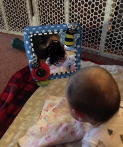 Sassy Tummy Time Floor Mirror | Developmental Baby Toy | Newborn Essential for Tummy Time | Great Shower Gift, Blue, 10 Inch (Pack of 1) 39 81EVYeMAa9L