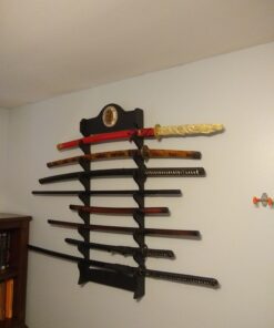 BladesUSA WS-8WX Sword Stand 8-Tiers Wall Mount Sword Stand with Samurai Logo 20 81EWLxRDFrL