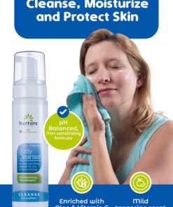 Nurture Rinse Free Foaming Cleanser | Waterless Shower & Bath Wash w/Aloe for Sensitive Dry Skin for Women, Camping, Elderly & Hospital Patients | Perineal Cleansing Foam, Hand & Body Soap (3 Count) 8.5 Fl Oz (Pack of 3) 23 81EXZKp6G2L 1