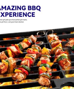 GGC Grill Grates Replacement for Brinkmann 810-8410-F, 810-2410-S, 810-2511-S, 810-2512-S, 810-8411-5, 810-9415-W and Others, 3 PCS Porcelain Coated Cast Iron Cooking Grate(17 3/4" x 8 15/16") 15 81EYGOmP9L