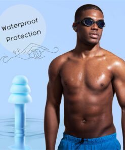 ANBOW Soft Ear Plugs for Sleeping Noise Cancelling. Ear Plugs for Swimming, Concerts, Travel, Work, Snoring & Concentration. Reusable Silicone Earplugs with Adjustable Size. 3 Pairs + Travel Pouch Light Blue 24 81EYKSnaLtL