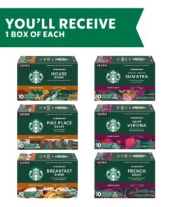 Starbucks K-Cup Coffee Pods—Medium & Dark Roast Variety Pack for Keurig Brewers—100% Arabica—6 boxes (60 pods total) 10 Count (Pack of 6) 18 81EYdElE7mL