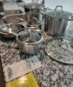 Duxtop Professional Stainless Steel Pots and Pans Set, 17PC Induction Cookware Set, Impact-bonded Technology 46 81EZLNN0thL