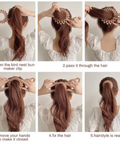 Sizobi 3 Pcs Bird Nest Magic Hair Clip,Hair Accessories for Women, Expandable Hair Bun Maker, Hair clips for Thick Thin hair, Hair Clips for Women and Girls, Ponytail Holders, Hair Bun Clip Series A 31 81EZk8C3HXL 1
