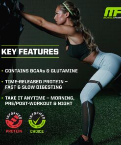 MusclePharm Combat Protein Powder, Banana Cream - 4 lb - Gluten Free - 52 Servings 4 Pound (Pack of 1) 14 81EbNQR895L