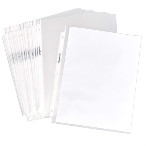 Amazon Basics Sheet Protector, Non-Glare, 100-Pack, 8.5 x 11, Clear 100 - Pack