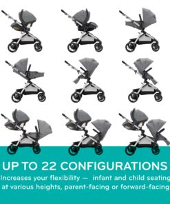 Evenflo Pivot Xpand Modular Travel System with SafeMax Infant Car Seat Percheron Gray 28 81EbniaPGXL