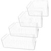 Southern Homewares White Wire Under Shelf Storage Basket 4-Piece Set For Kitchen Pantry Bathroom Storage and Organization