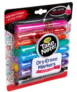 Crayola Low Odor Dry Erase Markers for Kids & Adults, Chisel Tip, Back To School Supplies, 12 Count Highlighters 34 81EcbS5Ii L 1