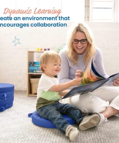 ECR4Kids SoftZone Floor Cushions, Round, Flexible Seating, Blue, 6-Piece 15 81Ef9S1qlAL