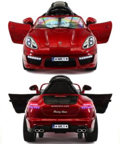 Roadster Ride On Kids Car w/Remote Control for Kids | 12V Power Battery Licensed Kid Car to Drive with 3 Speeds, LED Lights, Dining Table, Leather Seat 17 81Efs91AmuL