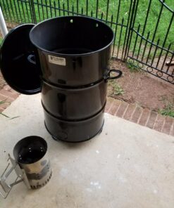 Pit Barrel Cooker Classic Package - 18.5 Inch Drum Smoker | Porcelain Coated Steel BBQ Grill | Includes 8 Hooks, 2 Hanging Rods, Grill Grate and More 76 81Eipss6oOL