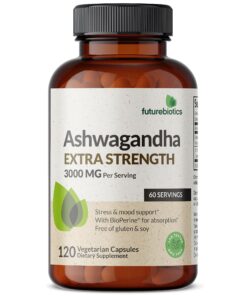 Futurebiotics Ashwagandha Capsules Extra Strength 3000mg - Stress Relief Formula, Natural Mood Support, Stress, Focus, and Energy Support Supplement, 120 Capsules 120 Count (Pack of 1) 22 81Ej8J4B7tL