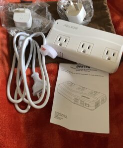 BESTEK Universal Travel Adapter 220V to 110V Voltage Converter with 6A 4-Port USB Charging and UK/AU/US/EU Worldwide Plug Adapter (White) white 33 81EkRD3NW3L