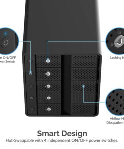 SABRENT USB 3.2 5 Bay 3.5" SATA Hard Drive Tray Less Docking Station (DS-SC5B) 25 81ElHTE6IeL