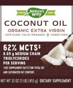 Nature's Way Organic Extra Virgin Coconut Oil, Pure Source of MCTs, Cold-Pressed, 32 Oz. 2 Pound (Pack of 1) 21 81ElJIT5rEL