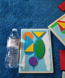 Melissa & Doug Beginner Wooden Pattern Blocks Educational Toy With 5 Double-Sided Scenes and 30 Shapes 30 81EmcXSimGL 1