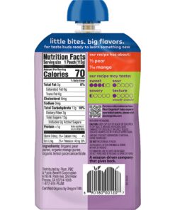 Plum Organics Stage 2 Organic Baby Food - Pear and Mango - 4 oz Pouch (Pack of 12) - Organic Fruit and Vegetable Baby Food Pouch 4 Ounce (Pack of 12) 15 81Epvh4SuwL