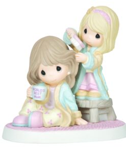 Precious Moments, I Cherish Our Time Together, Bisque Porcelain Figurine, Mother and Daughter