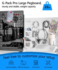 G-PACK PRO SET OF X Clamp-on Desk Pegboard, Standing Desk Accessories for Office, Gaming Desk Organizer, Privacy Panel for Desk, Work Desk Organizer, 20.5 x 16.5-inch, S1 Large Black (Black) 15 81EsVAdgWxL