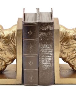 Alternative view of Bellaa 21800 Rino Decorative Bookend The Cool Rinocer Vintage Style Rhino Golden Statues Bookshelves Home Decor 7 inch Retro Book Ends Industrial Rustic