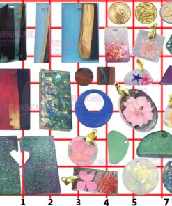 Funshowcase Cabochon Gemstone Jewelry Silicone Mold with Hole for Polymer Clay, Crafting, Epoxy, Pendant Earrings Making 2 in Set 9 81Et9Ku8uyL