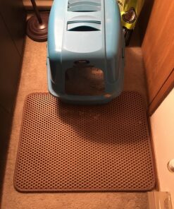 iPrimio Large Cat Litter Trapper Mat w/ Urine/Waterproof Layer - Larger Holes w/ Urine Puppy Pad Option - Cat Litter Mat, Light and Soft (Brown Color) 30x23 - Brown 40 81EttnOGYIL