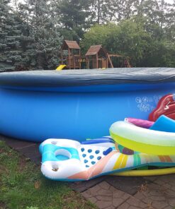 Intex 26175EH Easy Set 18 Feet by 48 Inch Round Inflatable Outdoor Backyard Above Ground Swimming Pool Set with Cover, Ladder, and Filter, Blue 18FT x 48IN 51 81EuHi Fh L