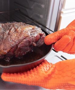Jolly Green Products Ekogrips Premium Heat-Resistant BBQ Gloves for Cooking and Meat Handling, Kitchen Oven Gloves, Fireplace Accessory, Campfire Gloves, BBQ Mitt, Dishwashing Gloves (Orange, L/XL) Orange 34 81EuMWcQvCL