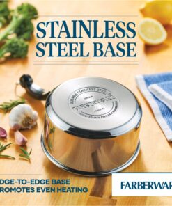 Farberware Classic Stainless Steel Sauce Pan/Saucepan with Lid, 1 Quart, Silver,50000,11.2"D x 6.3"W x 4.4"H Saucepot w/ Regular Lid (1 Quart) 32 81EvNSm 8cL