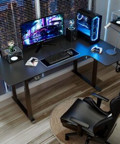 Alternative view of Dripex Standing Desk, 63"/ 71" L Shaped Desk Adjustable Height, Electric Corner Stand Up Desk Large Home Office Desk Computer Workstation, Dual Motor Sit Stand Desk 4 Legs, Super Stable Black 71 x 43 inch