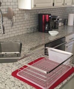 Neat-O Stainless Steel Rustproof Dish Drying Rack with Cutlery Holder and Board 26 81EwFrSlv1L