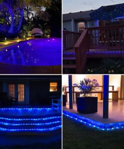 RUICHEN Solar Rope Lights Outdoor String Lights, 16.5 Ft 50 LED Tube Light Waterproof Copper Wire Fairy Lights for Garden Fence Yard Christmas Wedding Party (Blue) Blue 13 81Ey9B9D2rL