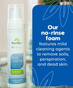 Nurture Rinse Free Foaming Cleanser | Waterless Shower & Bath Wash w/Aloe for Sensitive Dry Skin for Women, Camping, Elderly & Hospital Patients | Perineal Cleansing Foam, Hand & Body Soap (3 Count) 8.5 Fl Oz (Pack of 3) 28 81EzLt6sBLL 1