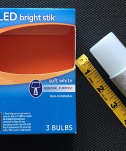 GE Lighting 79368 LED Bright Stik 10-watt (60-Watt Replacement), 760-Lumen Light Bulb Non-Dimmable with Medium Base, Soft White, 1 Box (3 Bulbs Total) 27 81F INBdwWL