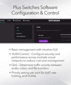 NETGEAR 5 Port PoE Gigabit Ethernet Plus Switch (GS305EP) - with 4 x PoE+ @ 63W, Desktop or Wall Mount 5 Port | 4xPoE+ 63W 9 81F PaS4ZL