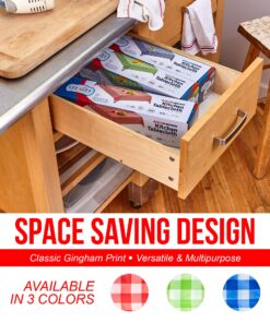 Red Gingham Plastic Tablecloth Roll With Cutter, 100' x 52" - Heavy Duty Party Table Cloth In Self Cutting Box - For Picnics, BBQs, and Birthday Parties - By Clearly Elegant Gingham Red 31 81F iF lXDL