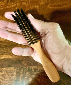 Beard Brush by ZilberHaar - Stiff Boar Bristles - Beard Grooming Brush for Men - Straightens and Promotes beard growth - Works with Beard Oil and Balm to Soften Beard – For beard kits - 6 inches long Brown 6 Inch (Pack of 1) 36 81F0rEAT0VL