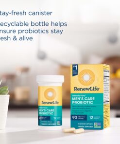 Renew Life Men's Care Probiotic Capsules, Supports Mens Digestive, Colon, Immune and Respiratory Health, L. Rhamnosus GG, Dairy, Soy and gluten-free, 90 Billion CFU, 30 Count Men's 90 Billion CFU 30 Count (Pack of 1) 18 81F0stpM4YL 1