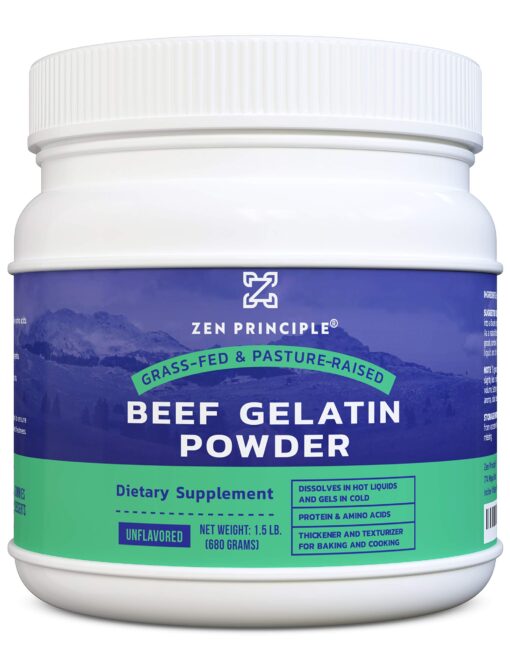 Grass-Fed Gelatin Powder, 1.5 lb. Custom Anti-Aging Protein for Healthy Hair, Skin, Joints & Nails. Paleo and Keto Friendly Cooking and Baking. Type 1 and 3 Collagen. GMO and Gluten Free. Unflavored. 1.5 Pound (Pack of 1)