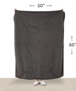 Sunbeam Royal Mink Sherpa Night Fog Heated Personal Throw / Blanket, Cozy-Warm, Adjustable Heat Settings 19 81F2 h7wPNL