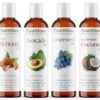 Carrier Oil Variety Set 4 oz. Cold Pressed 100% Pure Natural Sweet Almond, Avocado, Coconut Fractionated, Grapeseed. for Aromatherapy Essential Oils, Skin & Hair Growth, Moisturizer, Body Massage. 19 81F3A14usjL
